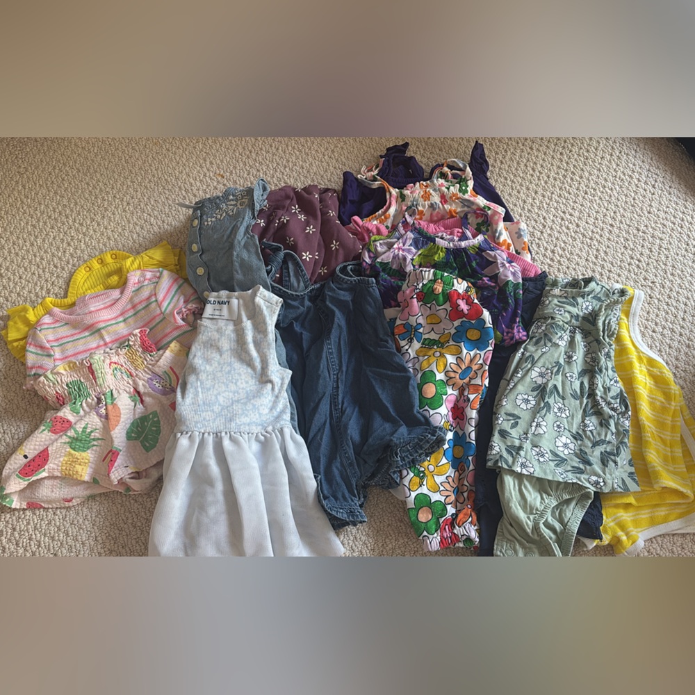 Assorted Girls' Summer Dresses - Floral & Denim Mix, Multi-Color